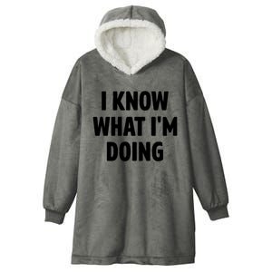 I Know What Im Doing Funny White Lie Party Hooded Wearable Blanket