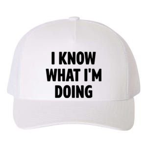 I Know What Im Doing Funny White Lie Party Yupoong Adult 5-Panel Trucker Hat