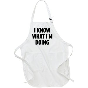 I Know What Im Doing Funny White Lie Party Full-Length Apron With Pockets