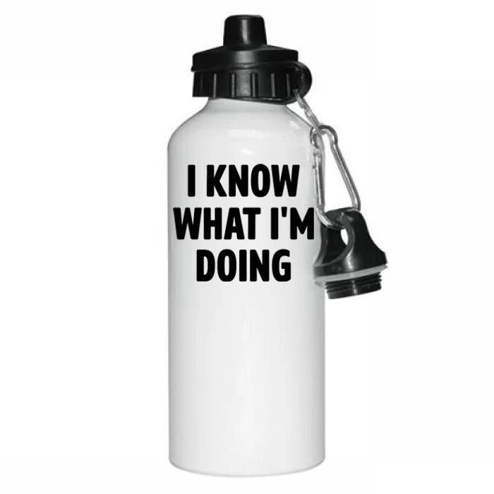 I Know What Im Doing Funny White Lie Party Aluminum Water Bottle