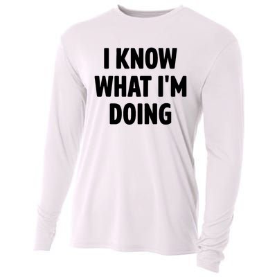 I Know What Im Doing Funny White Lie Party Cooling Performance Long Sleeve Crew