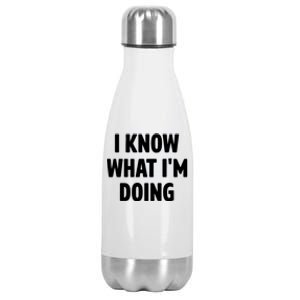 I Know What Im Doing Funny White Lie Party Stainless Steel Insulated Water Bottle