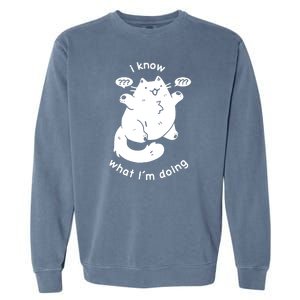 I Know What I'm Doing Funny Cat Garment-Dyed Sweatshirt