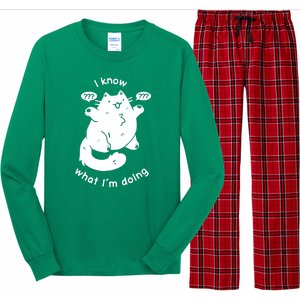 I Know What I'm Doing Funny Cat Long Sleeve Pajama Set