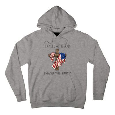 I Kneel With God I Stand With Trump Tall Hoodie