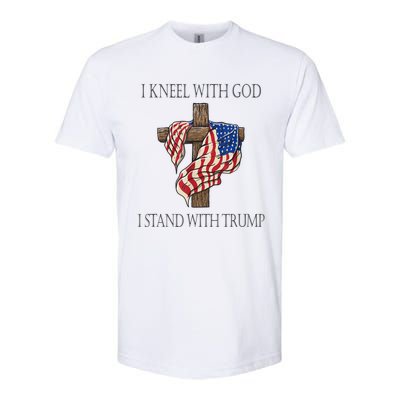 I Kneel With God I Stand With Trump Softstyle® CVC T-Shirt