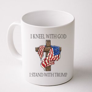 I Kneel With God I Stand With Trump Coffee Mug