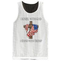 I Kneel With God I Stand With Trump Mesh Reversible Basketball Jersey Tank