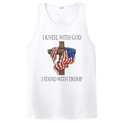 I Kneel With God I Stand With Trump PosiCharge Competitor Tank