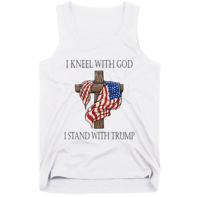 I Kneel With God I Stand With Trump Tank Top