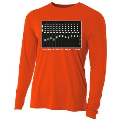 I Know What All The Buttons Do Audio Sound Engineer Cooling Performance Long Sleeve Crew