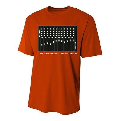 I Know What All The Buttons Do Audio Sound Engineer Performance Sprint T-Shirt