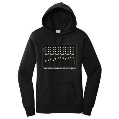 I Know What All The Buttons Do Audio Sound Engineer Women's Pullover Hoodie