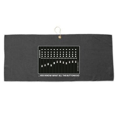 I Know What All The Buttons Do Audio Sound Engineer Large Microfiber Waffle Golf Towel