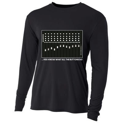 I Know What All The Buttons Do Audio Sound Engineer Cooling Performance Long Sleeve Crew