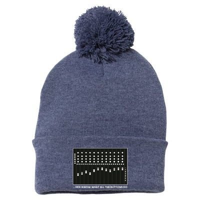 I Know What All The Buttons Do Audio Sound Engineer Pom Pom 12in Knit Beanie