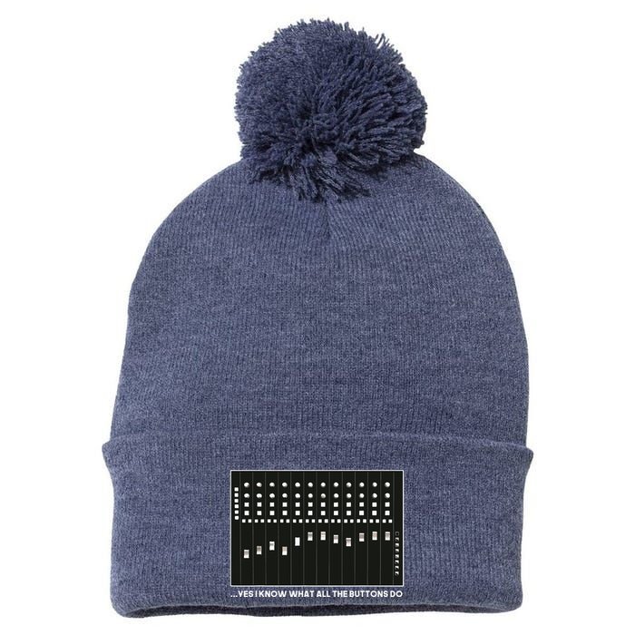 I Know What All The Buttons Do Audio Sound Engineer Pom Pom 12in Knit Beanie