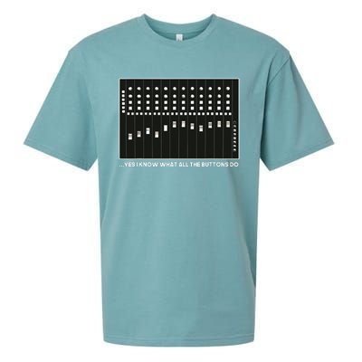 I Know What All The Buttons Do Audio Sound Engineer Sueded Cloud Jersey T-Shirt