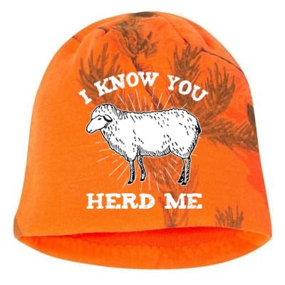 I Know You Herd Me Sheep Herder Farm Animal Shepherd Kati - Camo Knit Beanie