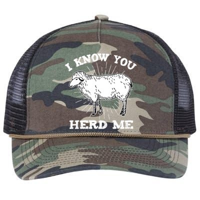 I Know You Herd Me Sheep Herder Farm Animal Shepherd Retro Rope Trucker Hat Cap