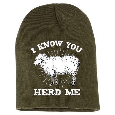 I Know You Herd Me Sheep Herder Farm Animal Shepherd Short Acrylic Beanie