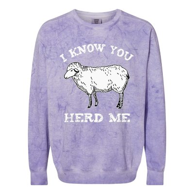 I Know You Herd Me Sheep Herder Farm Animal Shepherd Colorblast Crewneck Sweatshirt