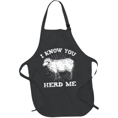 I Know You Herd Me Sheep Herder Farm Animal Shepherd Full-Length Apron With Pockets