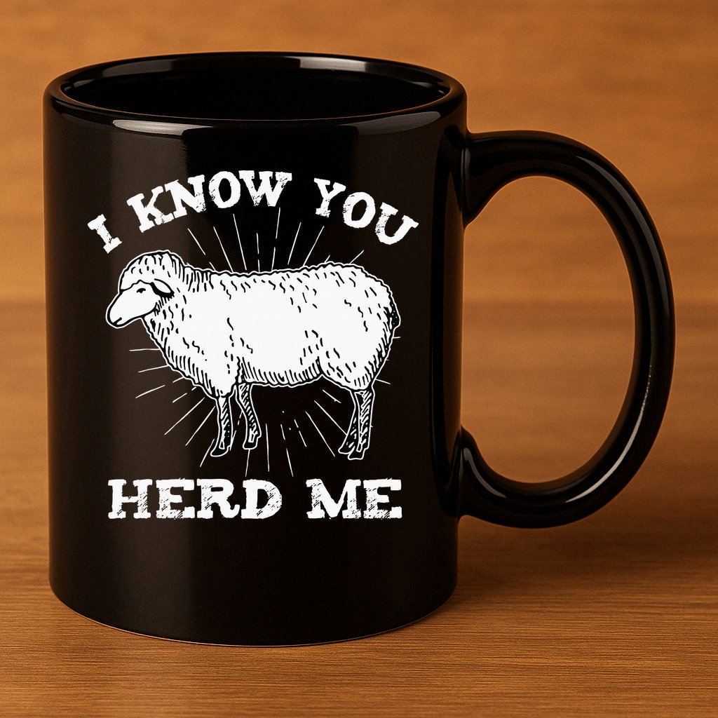 I Know You Herd Me Sheep Herder Farm Animal Shepherd 11oz C Handle Ceramic Mug