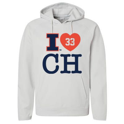 I Love 33 Ch Coleman Hawkin Performance Fleece Hoodie