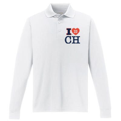 I Love 33 Ch Coleman Hawkin Performance Long Sleeve Polo