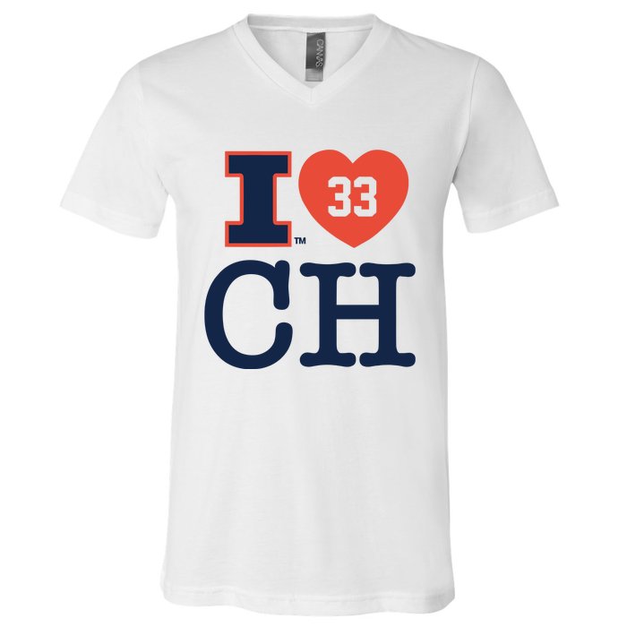 I Love 33 Ch Coleman Hawkin V-Neck T-Shirt