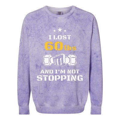 I Lost 60 Pounds Weight Loss Celebration Announcement Colorblast Crewneck Sweatshirt