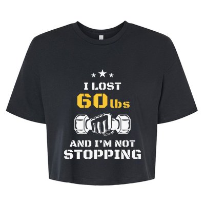 I Lost 60 Pounds Weight Loss Celebration Announcement Bella+Canvas Jersey Crop Tee