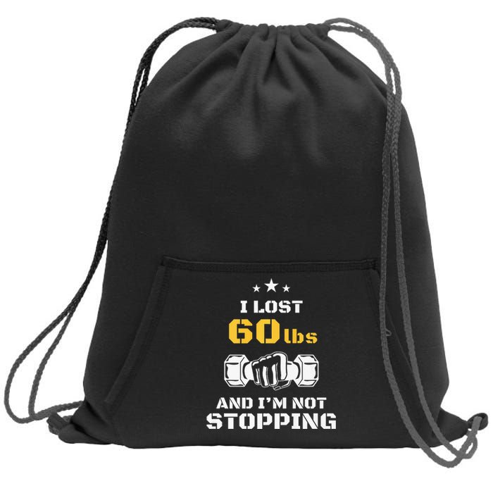 I Lost 60 Pounds Weight Loss Celebration Announcement Sweatshirt Cinch Pack Bag