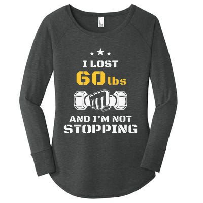 I Lost 60 Pounds Weight Loss Celebration Announcement Women's Perfect Tri Tunic Long Sleeve Shirt