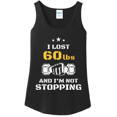 I Lost 60 Pounds Weight Loss Celebration Announcement Ladies Essential Tank