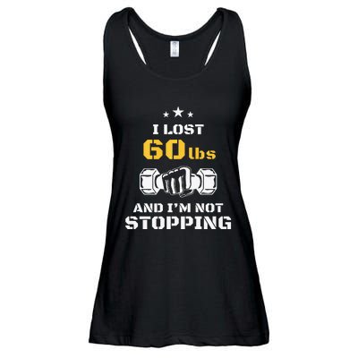 I Lost 60 Pounds Weight Loss Celebration Announcement Ladies Essential Flowy Tank