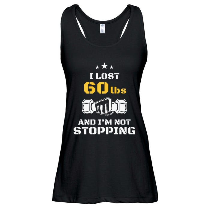 I Lost 60 Pounds Weight Loss Celebration Announcement Ladies Essential Flowy Tank