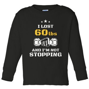 I Lost 60 Pounds Weight Loss Celebration Announcement Toddler Long Sleeve Shirt