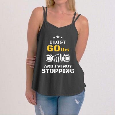 I Lost 60 Pounds Weight Loss Celebration Announcement Women's Strappy Tank