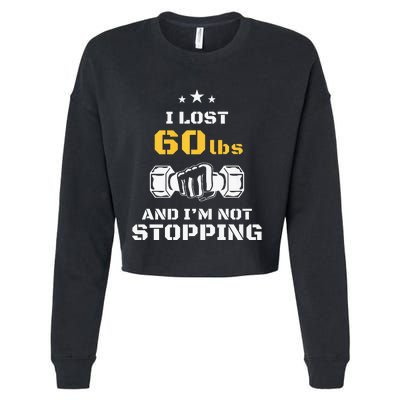 I Lost 60 Pounds Weight Loss Celebration Announcement Cropped Pullover Crew