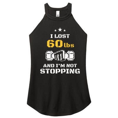 I Lost 60 Pounds Weight Loss Celebration Announcement Women's Perfect Tri Rocker Tank