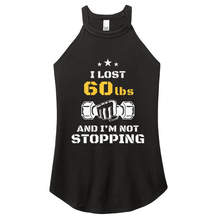 I Lost 60 Pounds Weight Loss Celebration Announcement Women's Perfect Tri Rocker Tank