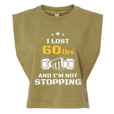 I Lost 60 Pounds Weight Loss Celebration Announcement Garment-Dyed Women's Muscle Tee