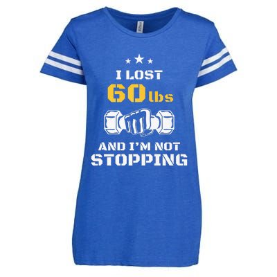 I Lost 60 Pounds Weight Loss Celebration Announcement Enza Ladies Jersey Football T-Shirt