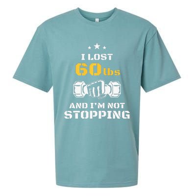 I Lost 60 Pounds Weight Loss Celebration Announcement Sueded Cloud Jersey T-Shirt