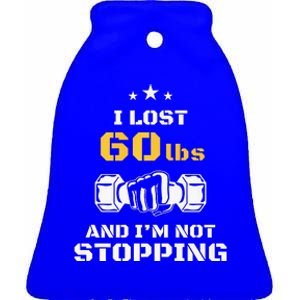 I Lost 60 Pounds Weight Loss Celebration Announcement Ceramic Bell Ornament