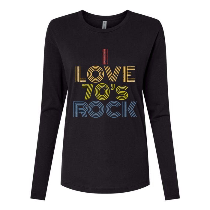 I Love 70s Rock Music Retro Vintage Womens Cotton Relaxed Long Sleeve T-Shirt