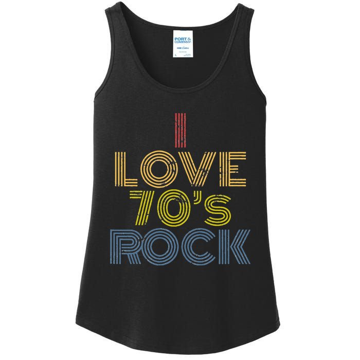 I Love 70s Rock Music Retro Vintage Ladies Essential Tank