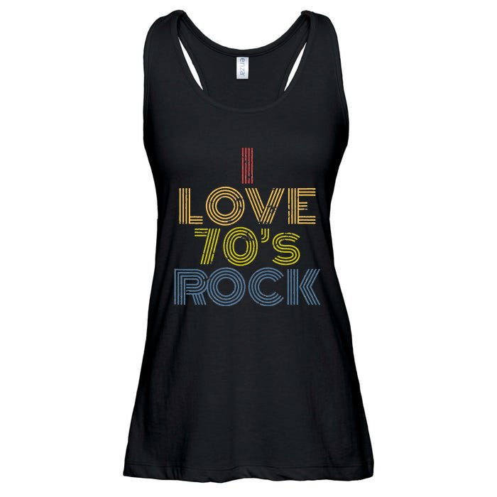 I Love 70s Rock Music Retro Vintage Ladies Essential Flowy Tank